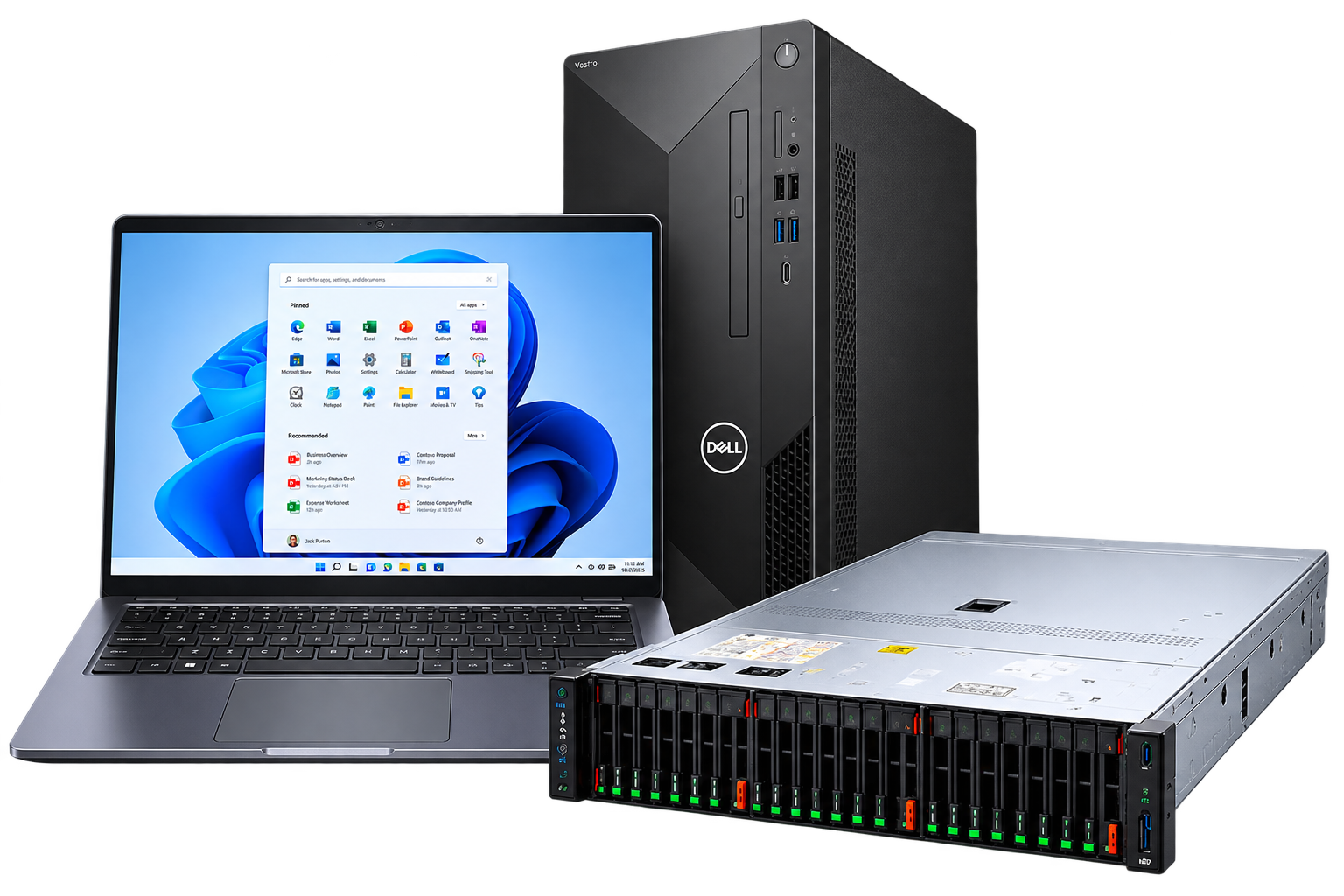 Laptop, desktop dan server rack